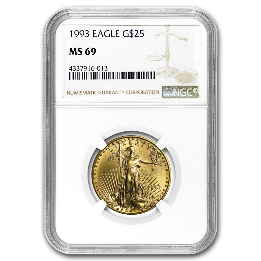 1993 1/2 oz American Gold Eagle MS-69 NGC