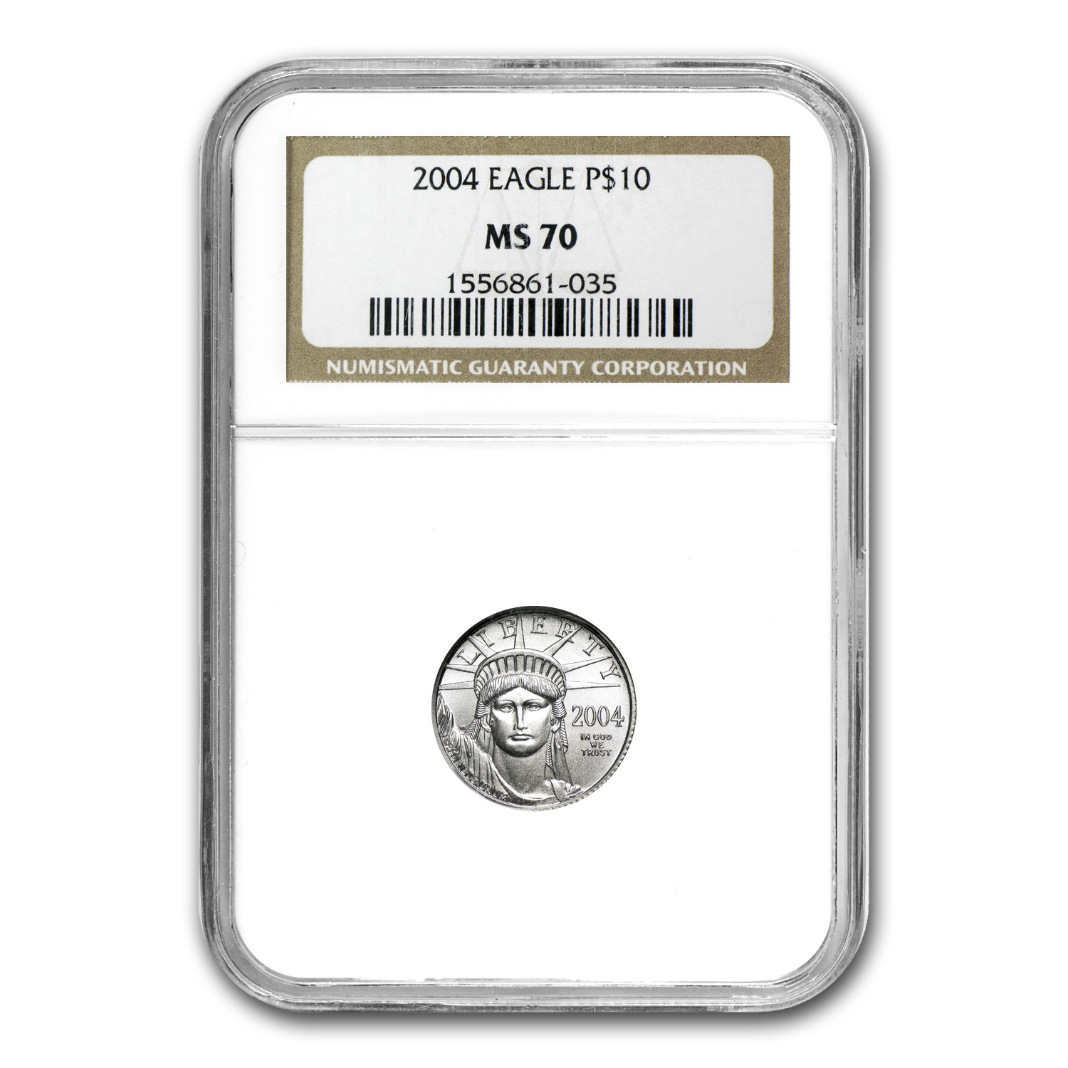 2004 1/10 oz American Platinum Eagle MS-70 NGC