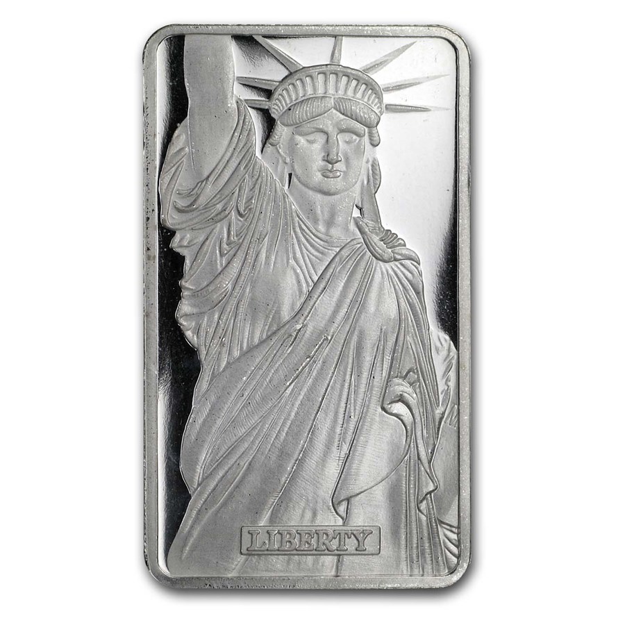 1 oz Silver Bar - Statue of Liberty (MTB, MA)