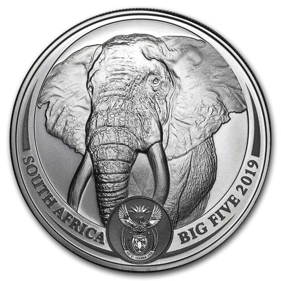2019 South Africa 1 oz Silver Big Five Elephant BU