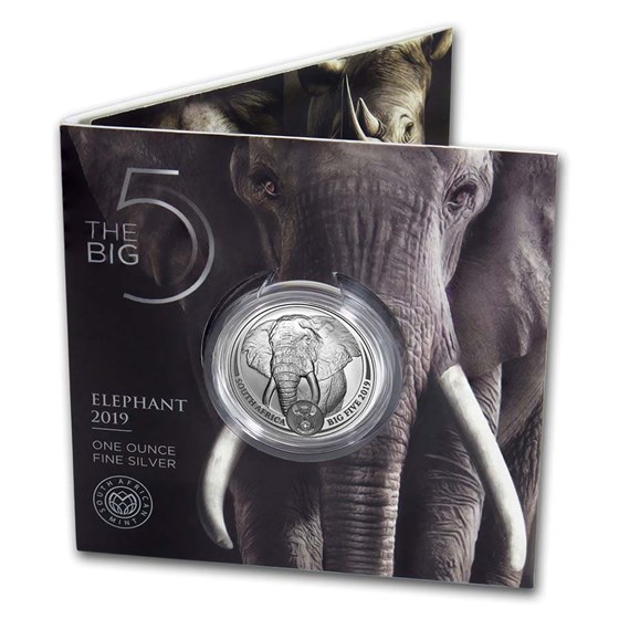 2019 South Africa 1 oz Silver Big Five Elephant BU