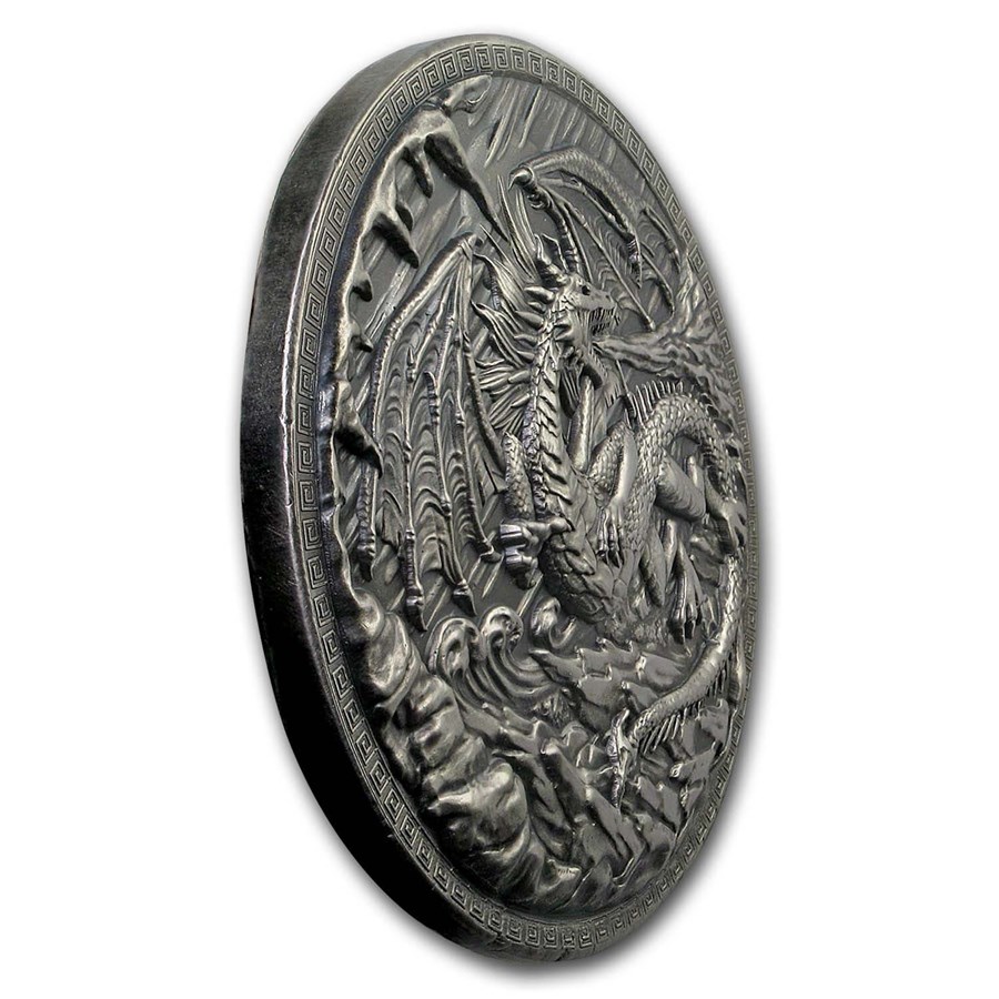 10 oz Silver Ultra High Relief Round - Dragon vs Vikings (w/Box)