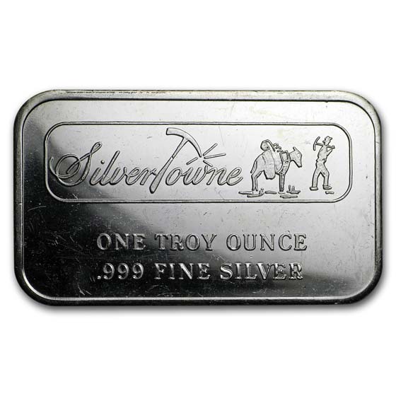 1 oz Silver Bar - Vintage SilverTowne (Prospector)