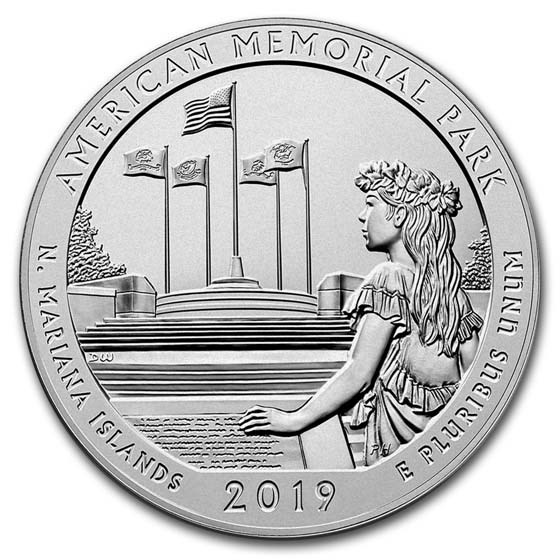 2019-P 5 oz Silver ATB American Memorial Park, MP (w/Box &amp; COA)