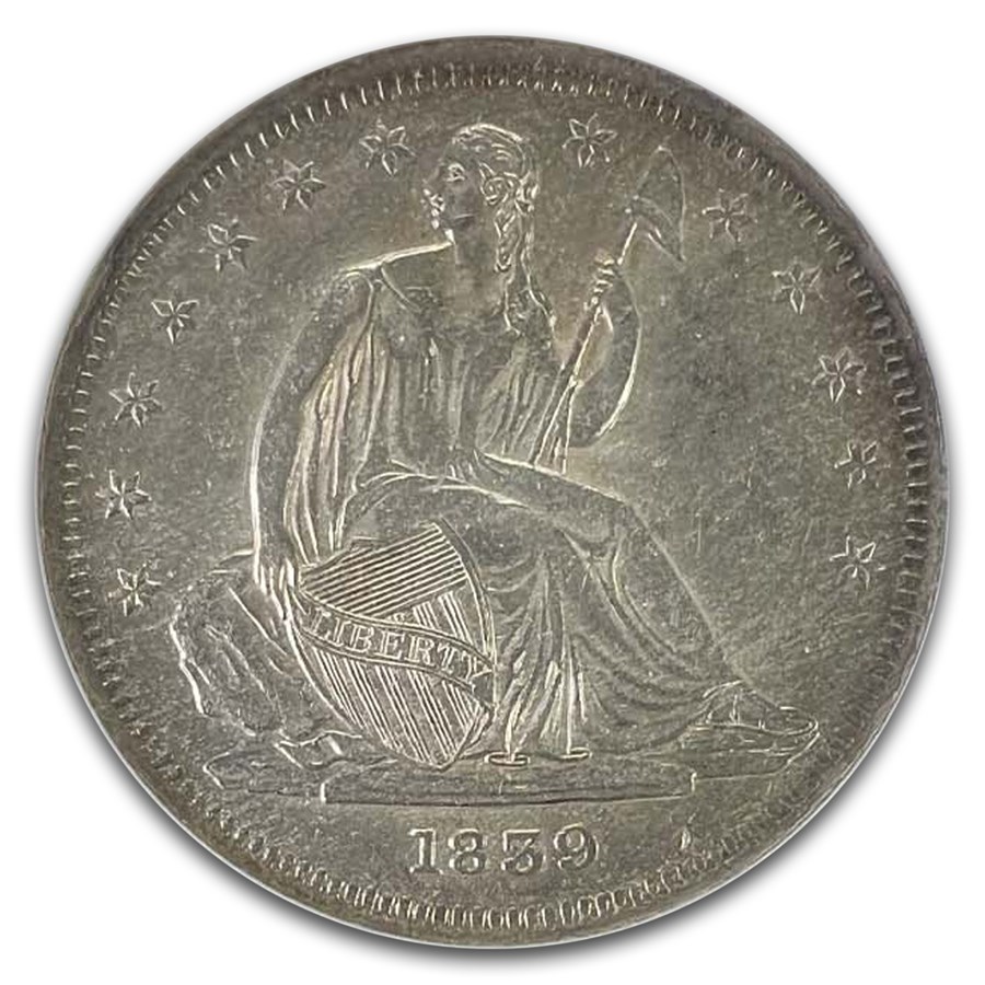 1839 Liberty Seated Half Dollar AU-58 NGC (No Drapery)