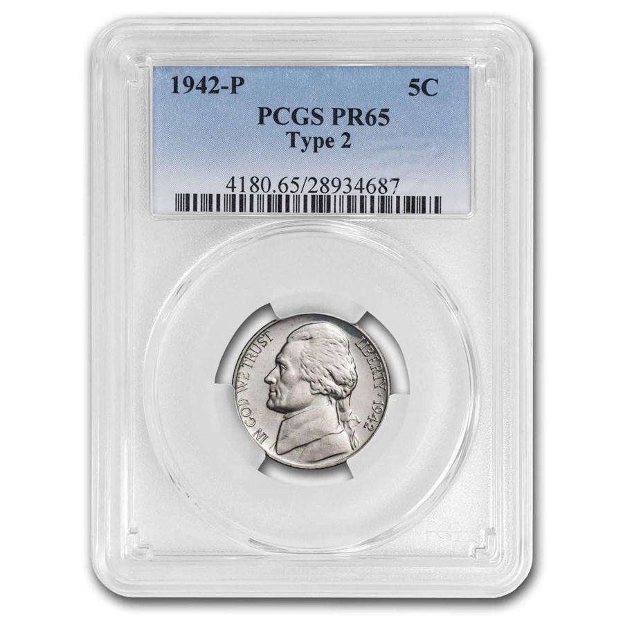 1942-P Silver Jefferson Nickel Type-II PR-65 PCGS