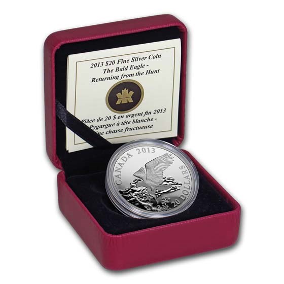 2013 RCM 1 oz Silver $20 The Bald Eagle Returning From the Hunt