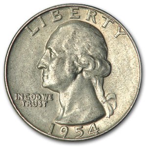 1954-S Washington Quarter AU