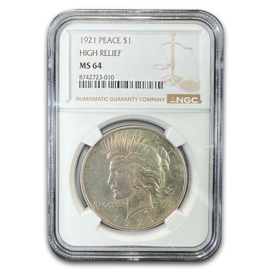 1921 Peace Dollar MS-64 NGC