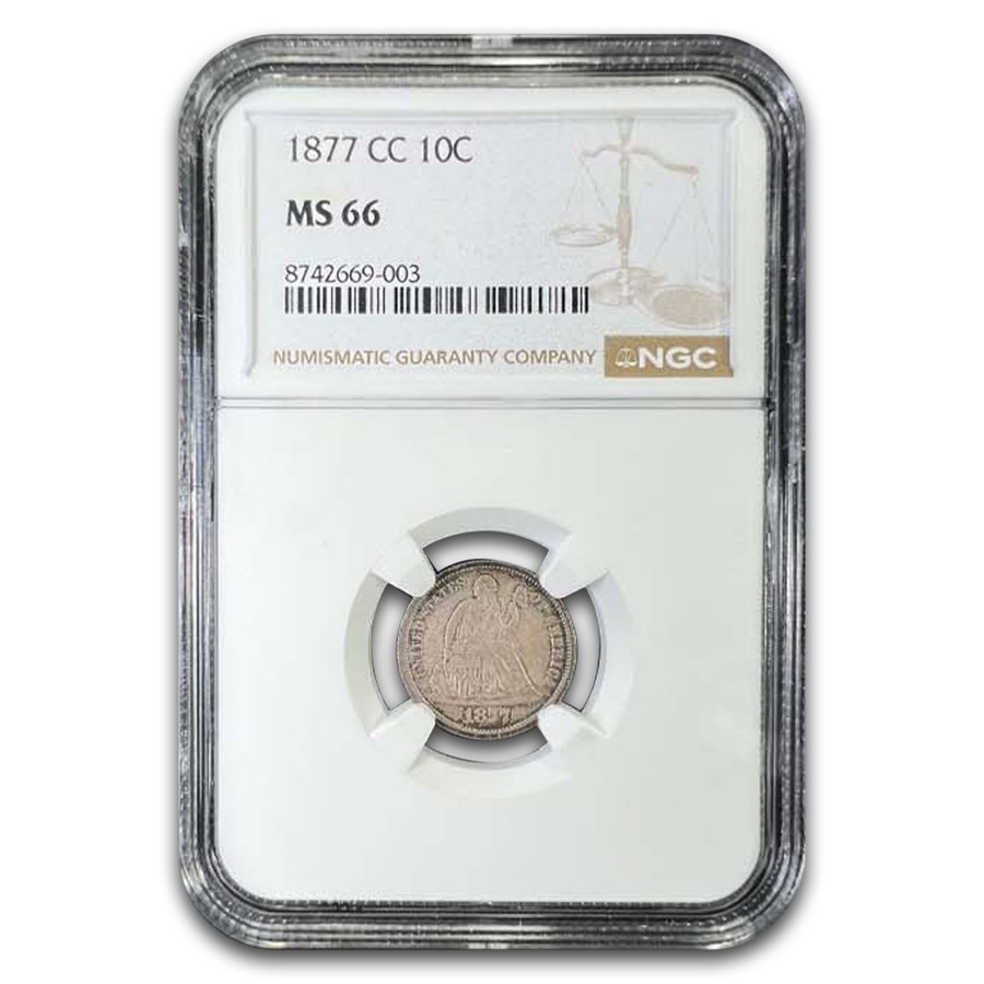 1877-CC Liberty Seated Dime MS-66 NGC
