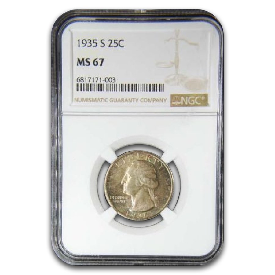 1935-S Washington Quarter MS-67 NGC