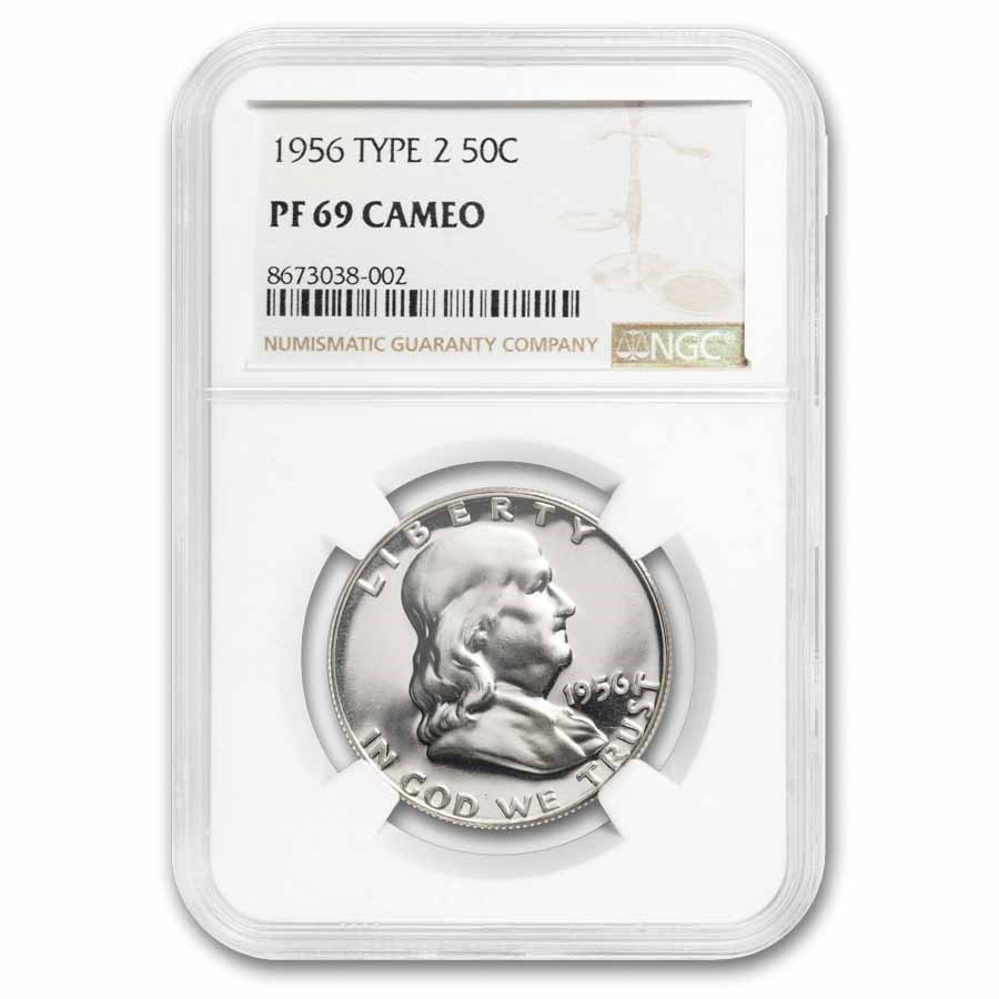 1956 Franklin Half Dollar Type-II PF-69 Cameo NGC