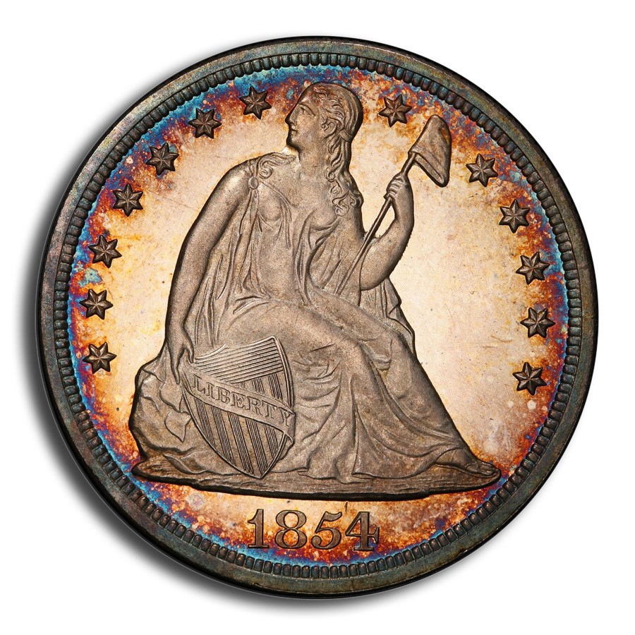 1854 Liberty Seated Dollar PR-65 Cameo PCGS