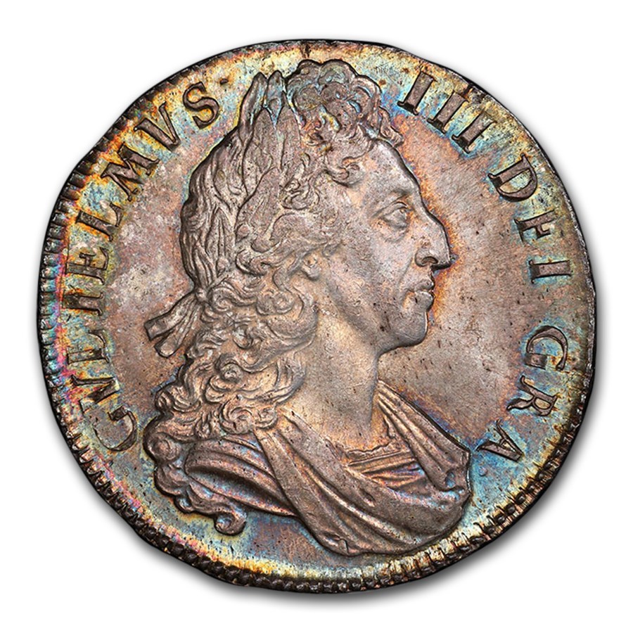 1700 Great Britain Silver Crown William III MS-64 PCGS
