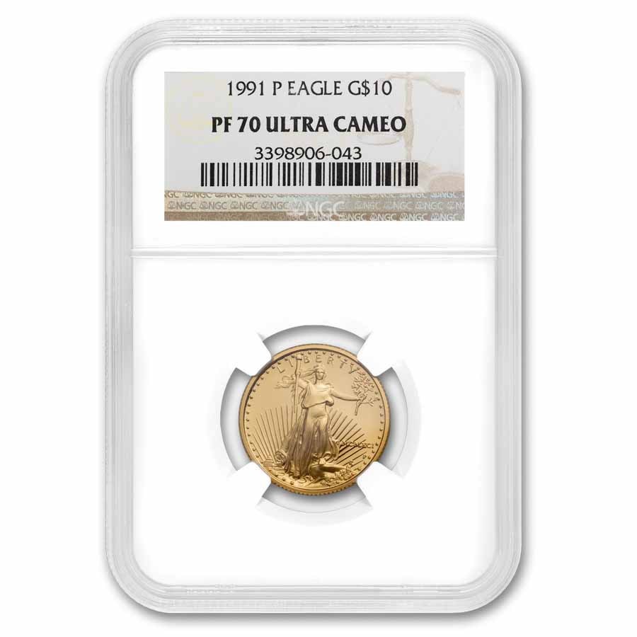 1991-P 1/4 oz Proof American Gold Eagle PF-70 UCAM NGC