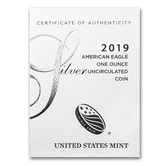 2019-W Burnished American Silver Eagle (w/Box & COA)