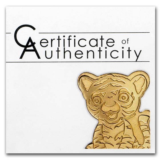 Palau 1/2 gram Gold $1 Tiny Tiger