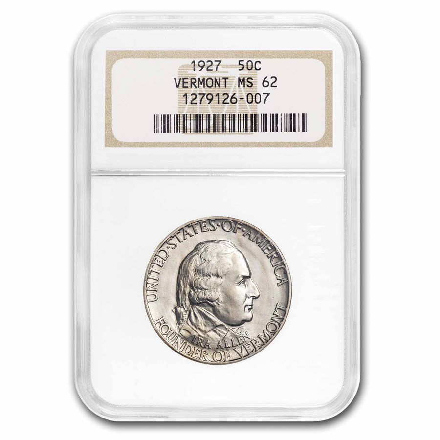 1927 Vermont Sesquicentennial Half Dollar MS-62 NGC