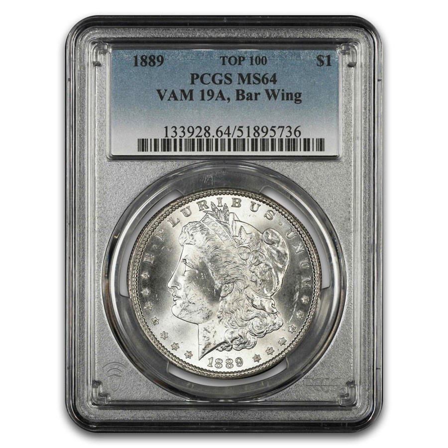 1889 Morgan Dollar MS-64 PCGS (VAM 19A Bar Wing)