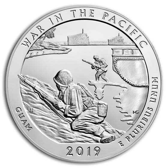 2019-P 5 oz Silver ATB War in the Pacific, GU (w/Box &amp; COA)