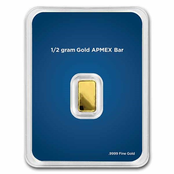 1/2 gram Gold Bar - APMEX (w/Blue Merry Christmas Card, In TEP)