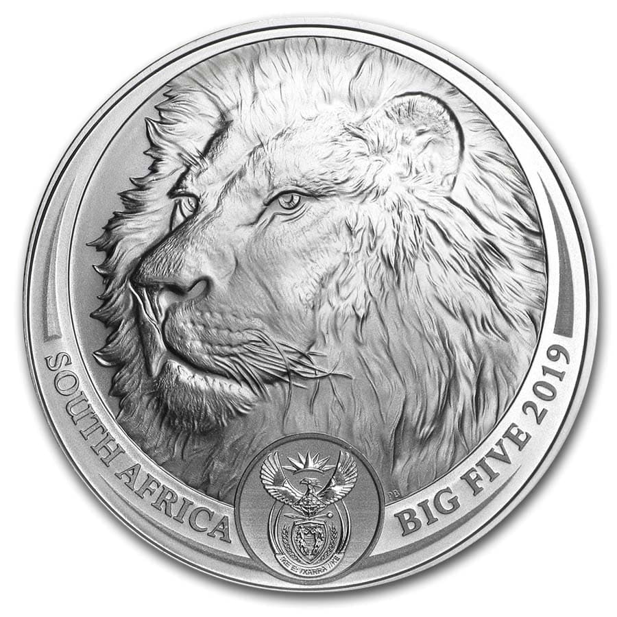 2019 South Africa 1 oz Silver Big Five Lion BU