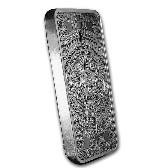 10 oz Silver Bar - Aztec Calendar