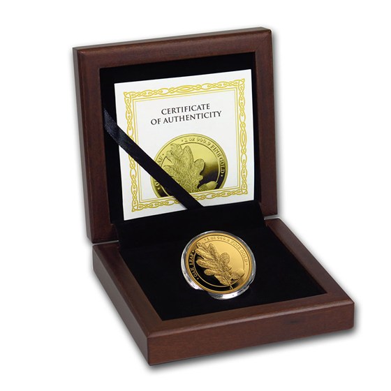2019 Germania Gold Oak Leaf Proof Round (w/Box &amp; COA)