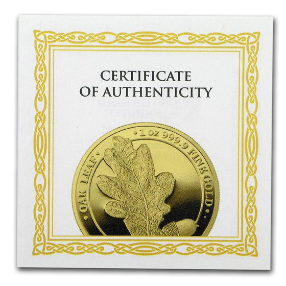 2019 Germania Gold Oak Leaf Proof Round (w/Box &amp; COA)