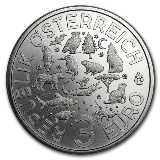 2019 Austria Cupro-Nickel €3 Colorful Creatures (The Crayfish)