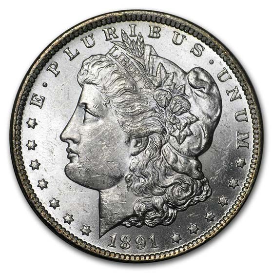 1891-CC Morgan Dollar Spitting Eagle BU