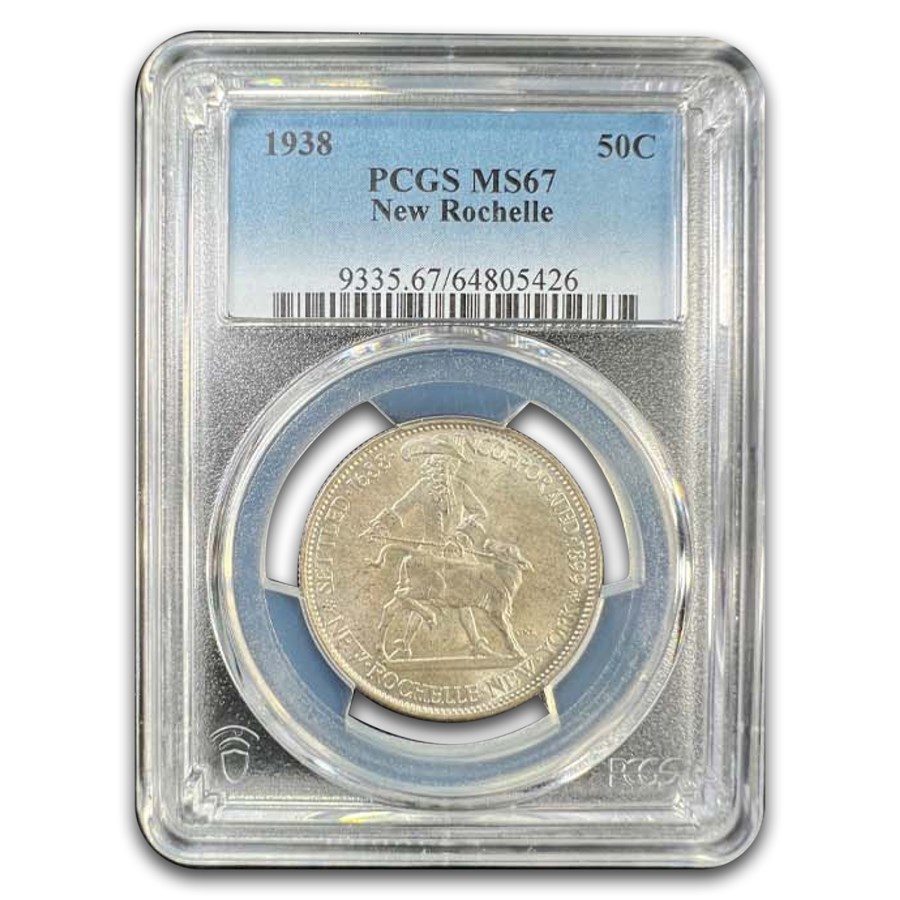 1938 New Rochelle Half Dollar 250th Anniv Commem MS-67 PCGS