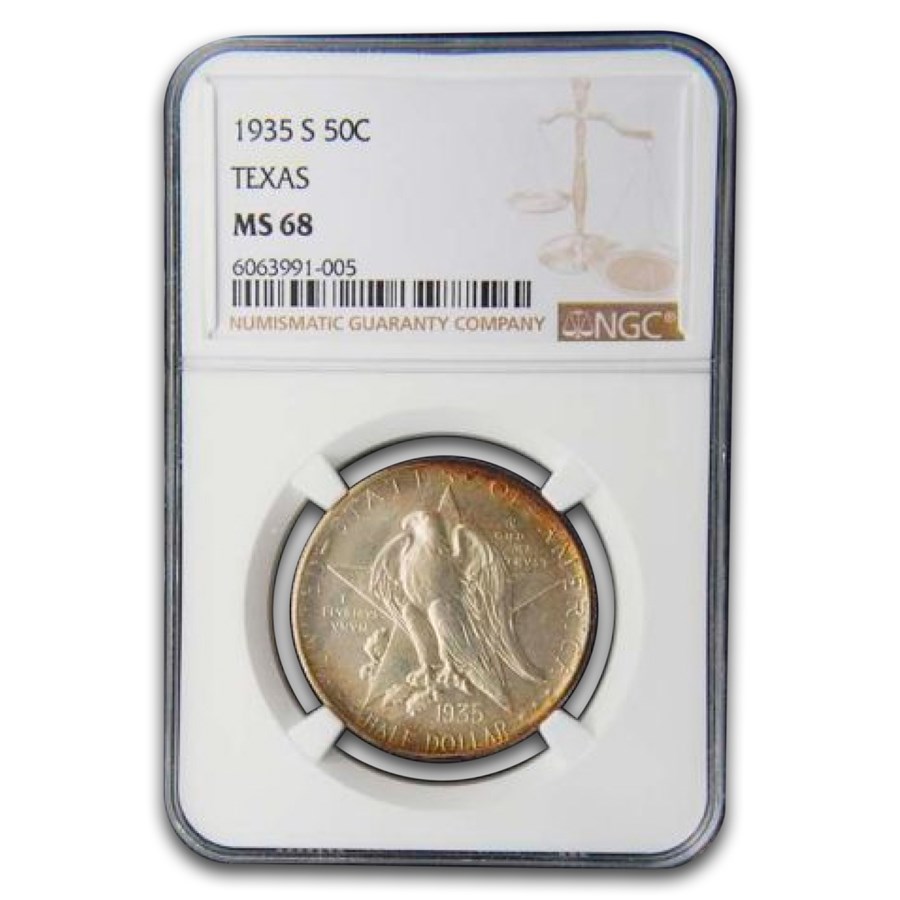1935-S Texas Centennial Half Dollar Commem MS-68 NGC