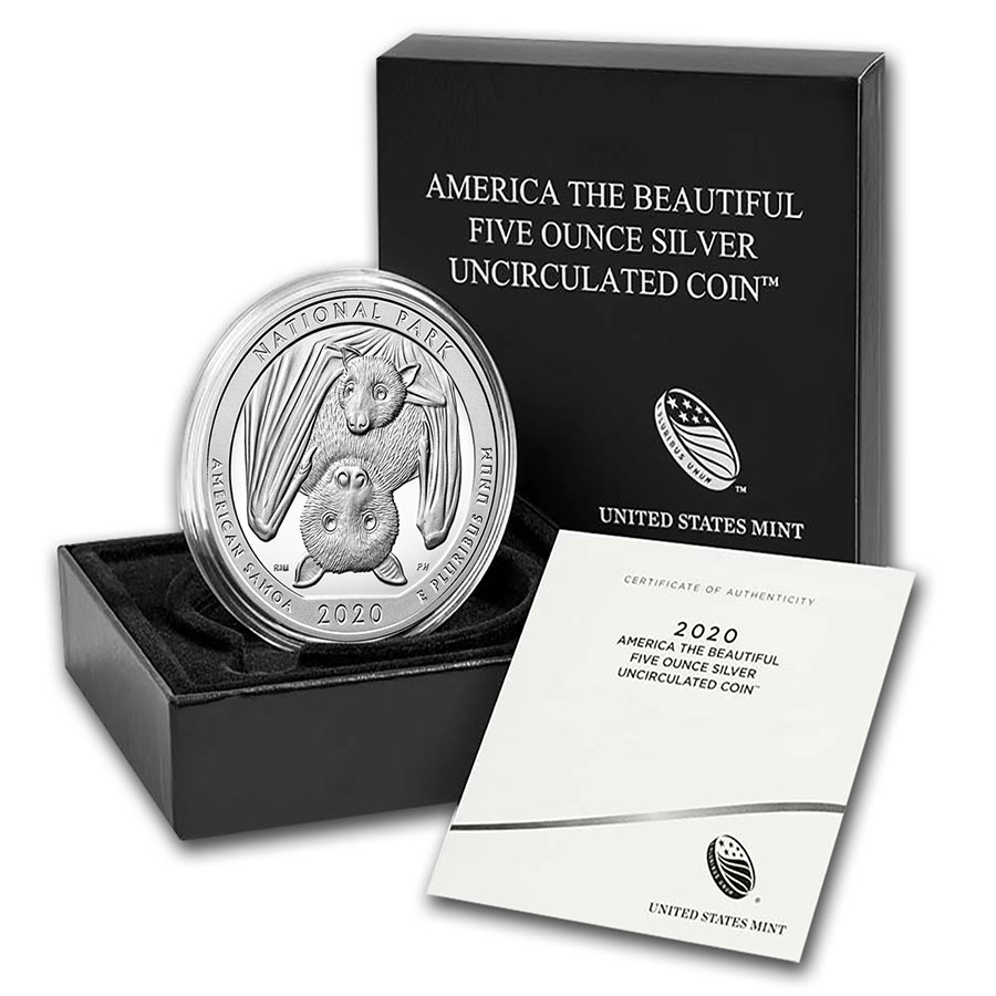 2020-P 5 oz Silver ATB American Samoa (w/Box & COA)