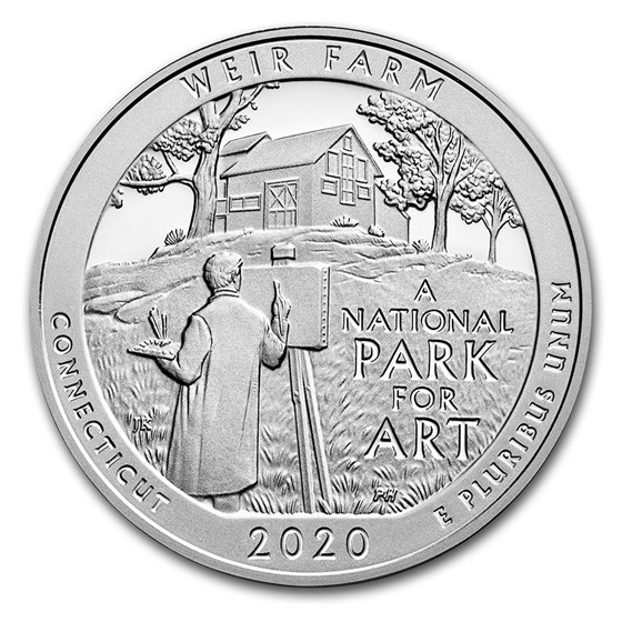 2020-P 5 oz Silver ATB Weir Farm Historic Site (w/Box &amp; COA)