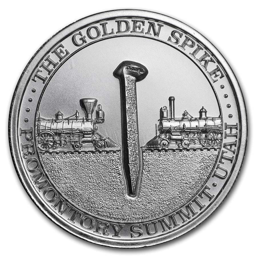 2 oz Silver High Relief Round - Transcontinental Railroad