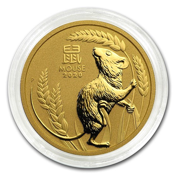 2020 Australia 1 oz Gold Lunar Mouse BU (Series III)