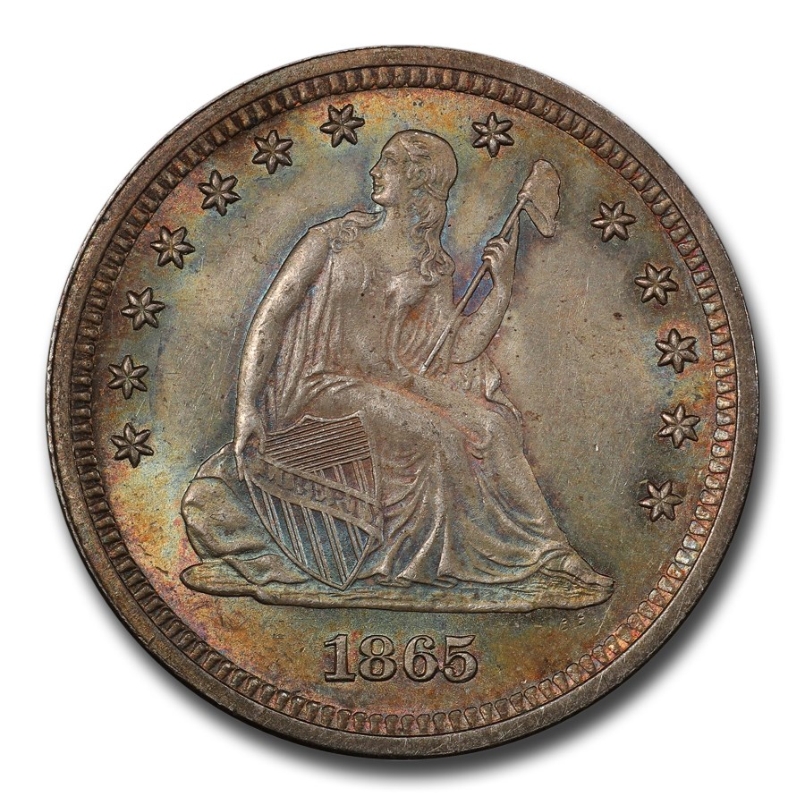 1865 Liberty Seated Quarter MS-66 PCGS