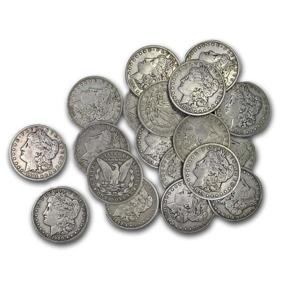 1878-1904 Morgan Dollars VG/VF (20 Different Dates/Mints)