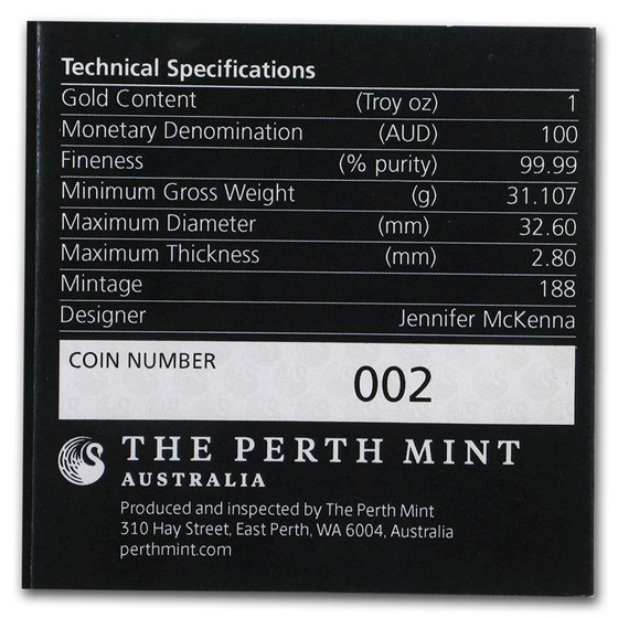 OGP Box &amp; COA - 2019 Australia 1 oz Gold Dragon PF (Empty)