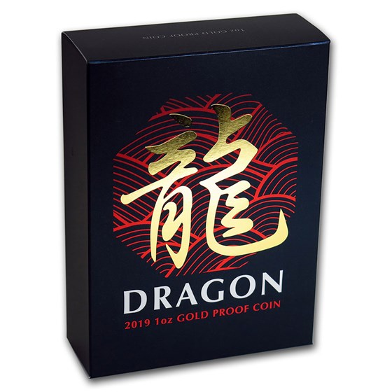 OGP Box &amp; COA - 2019 Australia 1 oz Gold Dragon PF (Empty)