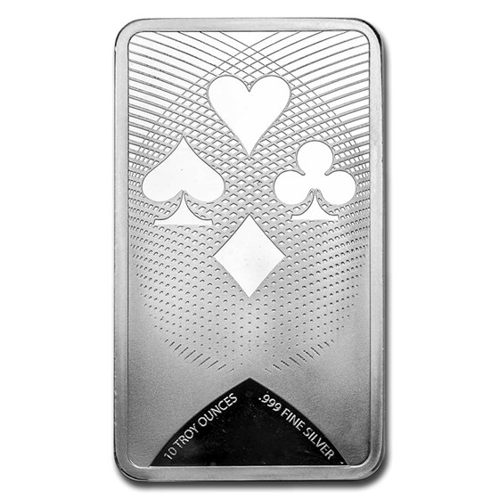 10 oz Silver Bar - Ace of Diamonds