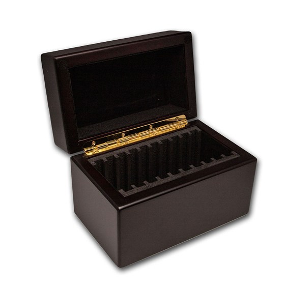 Wooden Slab Storage Box - Ten Slab (Dark Mahogany)