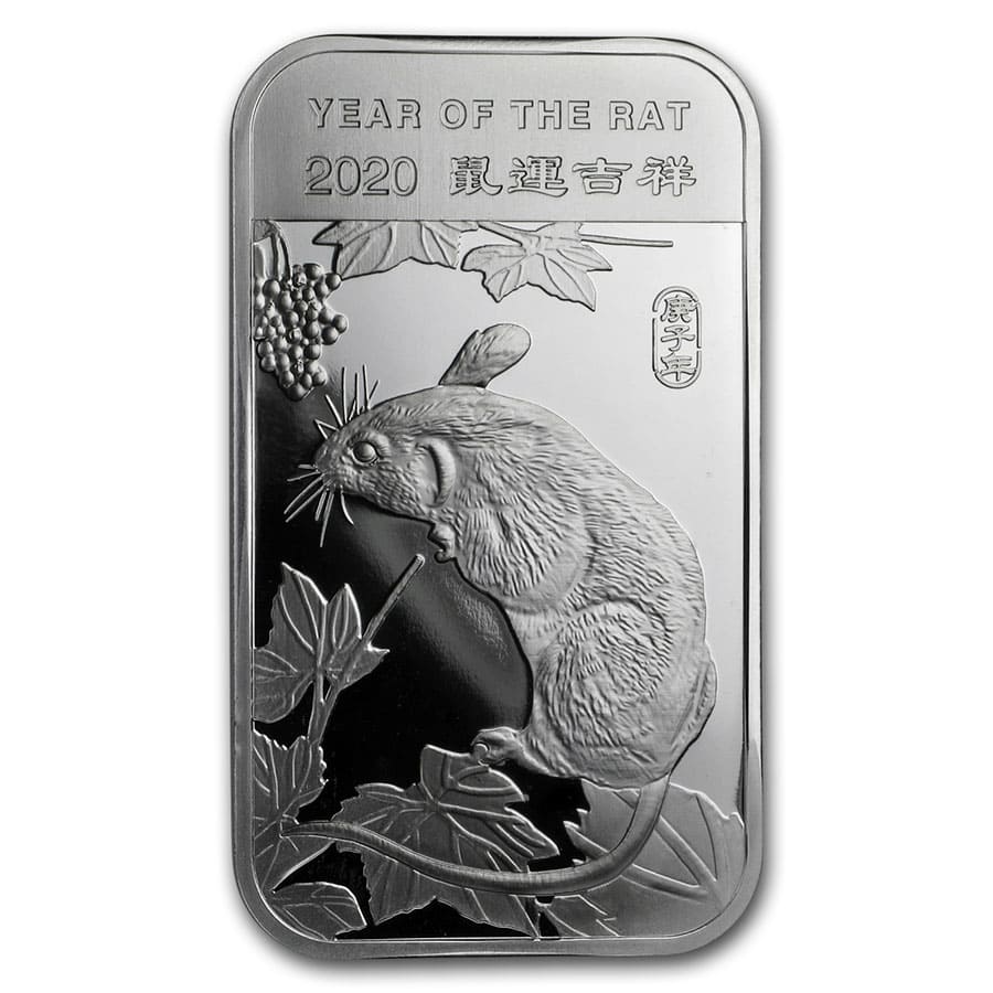 1 oz Silver Bar - APMEX (2020 Year of the Rat)