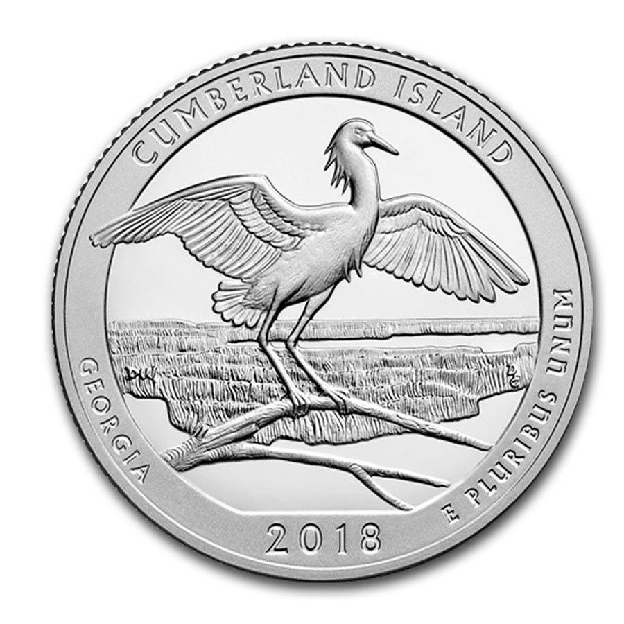 2018-S ATB Quarter Cumberland Is National Seashore Proof (Silver)