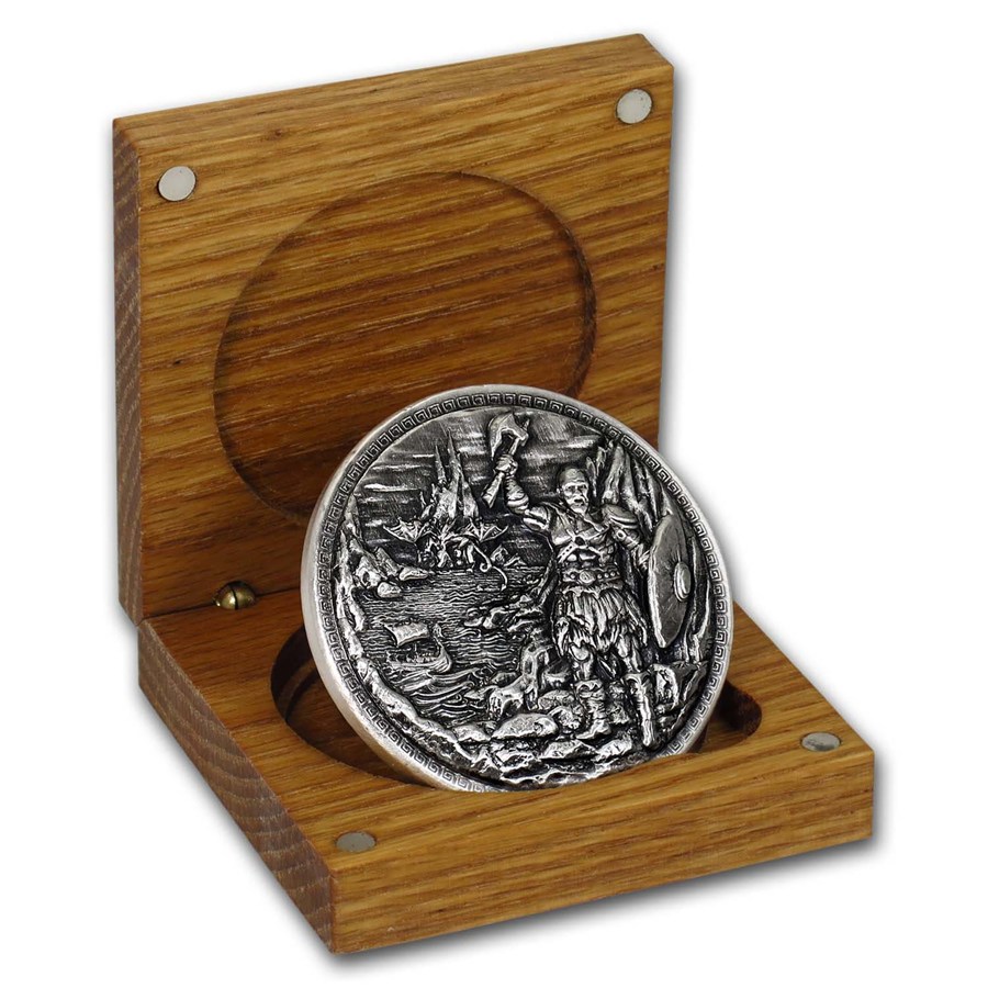 5 oz Silver Ultra High Relief Round - Dragon vs Vikings (w/Box)