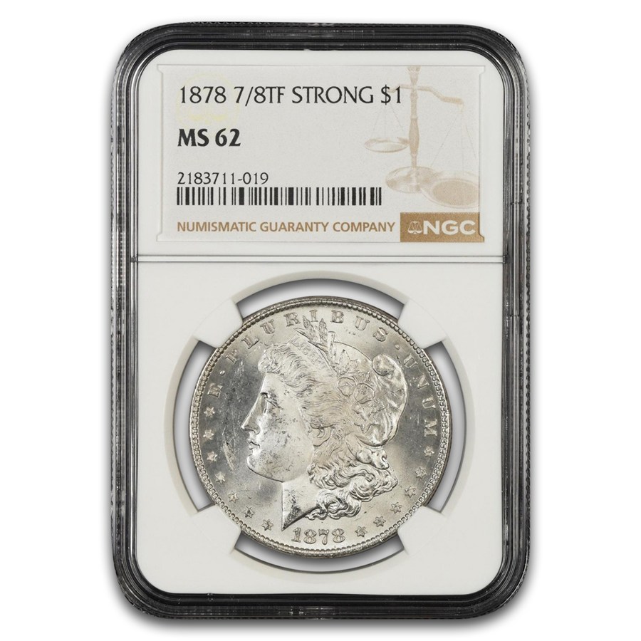 1878 Morgan Dollar 7/8 TF MS-62 NGC (Strong)