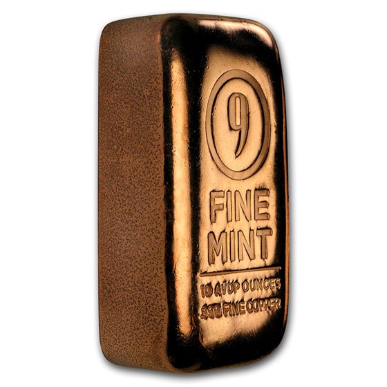 10 oz Cast-Poured Copper Bar - 9Fine Mint