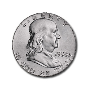 1958 Franklin Half Dollar MS-64 PCGS