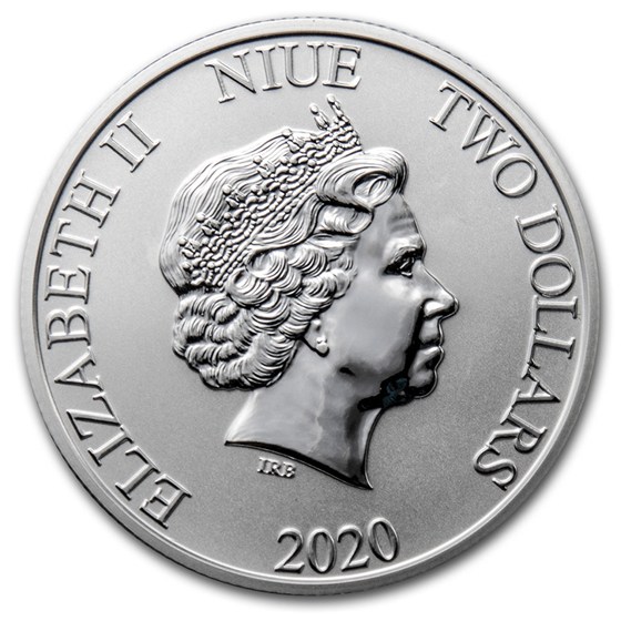 2020 Niue 1 oz Silver $2 Disney Mickey &amp; Pluto BU